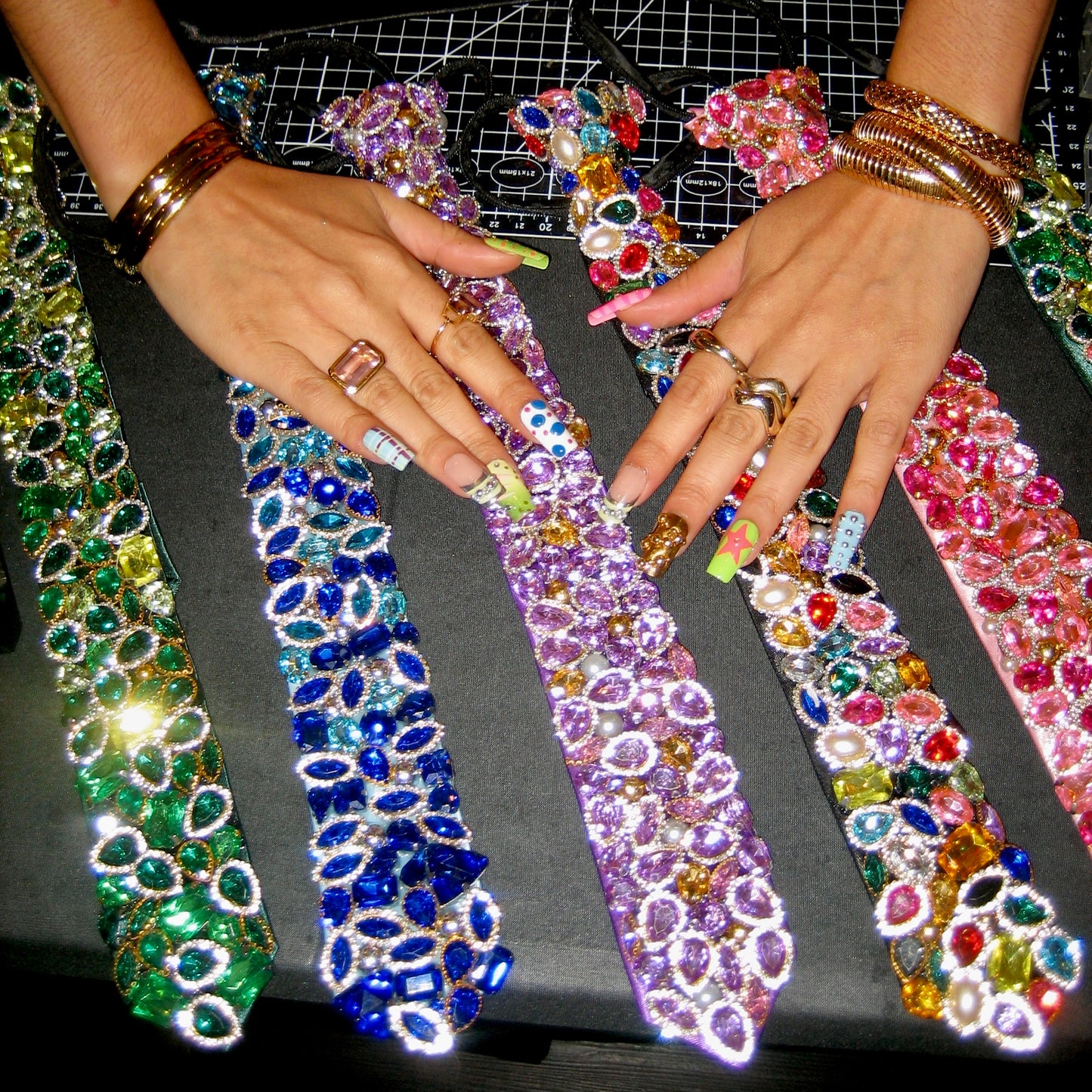 Bedazzled Gem Tie