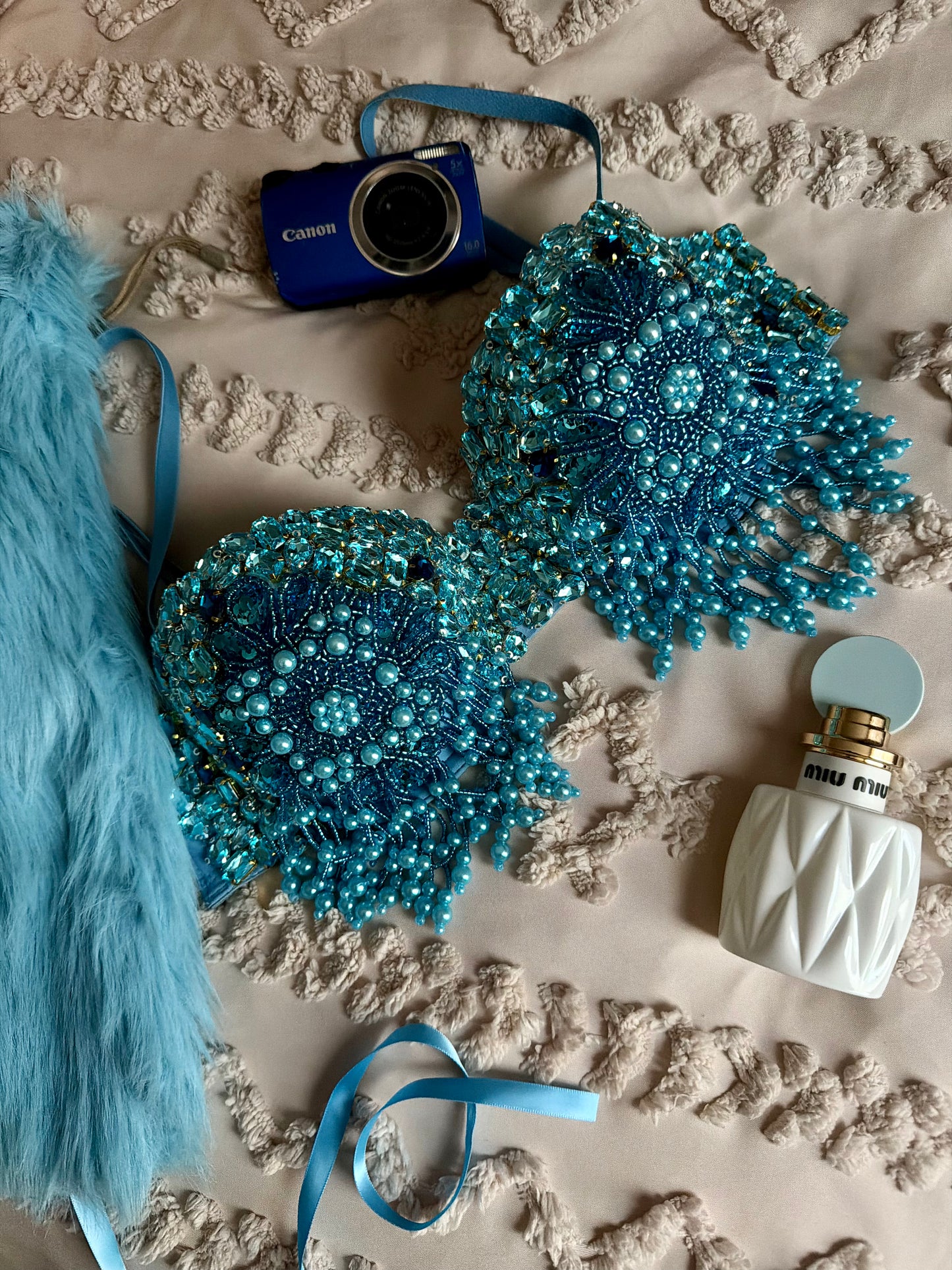 Azul Bra Top + Fur