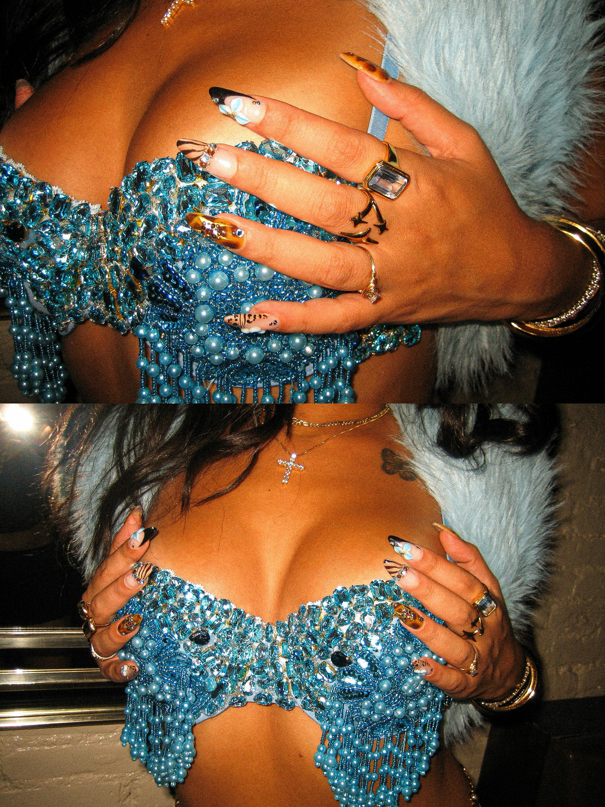 Azul Bra Top + Fur